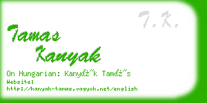 tamas kanyak business card